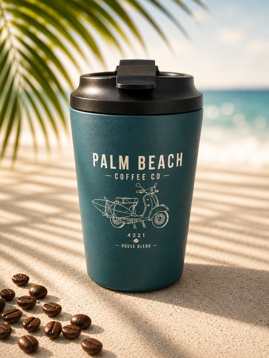 Palm Beach Coffee Co Reusable Cup               Stainless Steel                          Emerald - 8oz