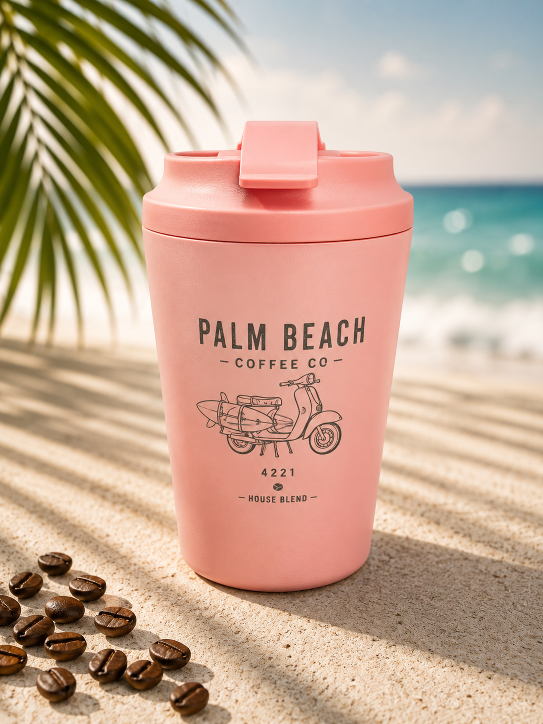 Palm Beach Coffee Co Reusable Piccolo Cup          Stainless Steel                Peachy - 120ml/4oz