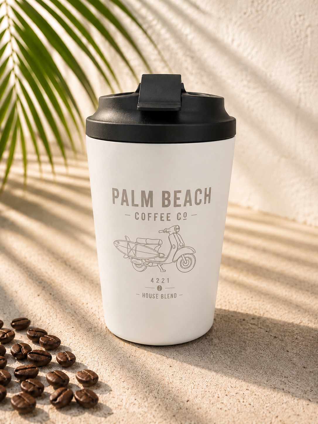 Palm Beach Coffee Co Reusable Cup              CERAMIC                              Frost - 8oz