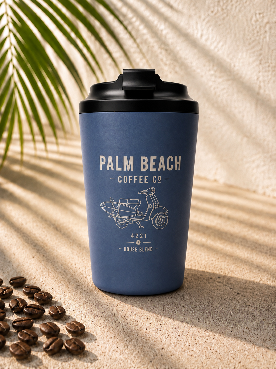 Palm Beach Coffee Co Reusable Cup              CERAMIC                              Denim - 8oz