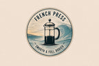 Palm Beach Coffee Co House Blend French press brewing method graphic