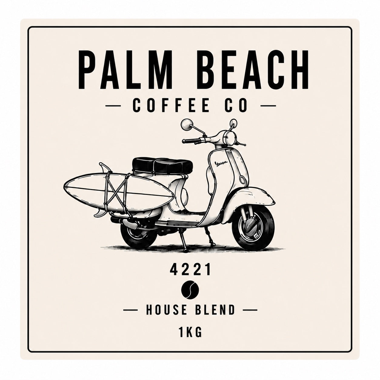 Palm Beach Coffee Co House Blend 1 kg label