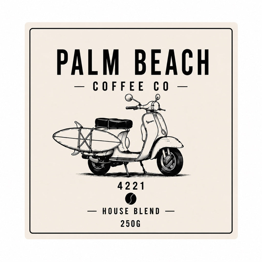 Palm Beach Coffee Co House Blend 250 g label
