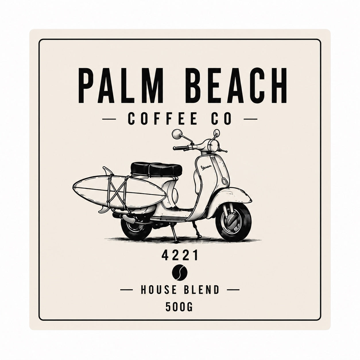 Palm Beach Coffee Co House Blend 500 g label